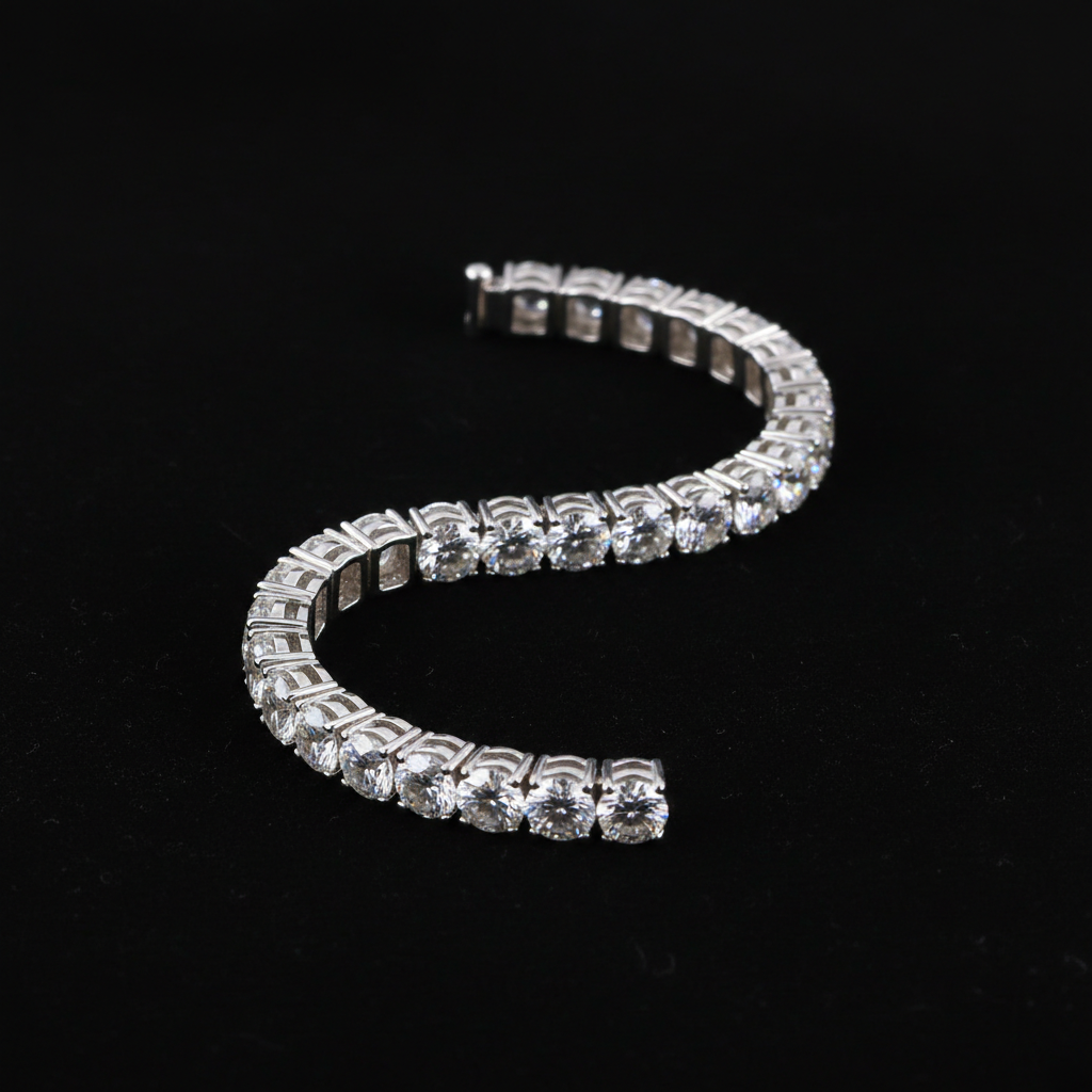 Diamond tennis bracelet white gold channel set