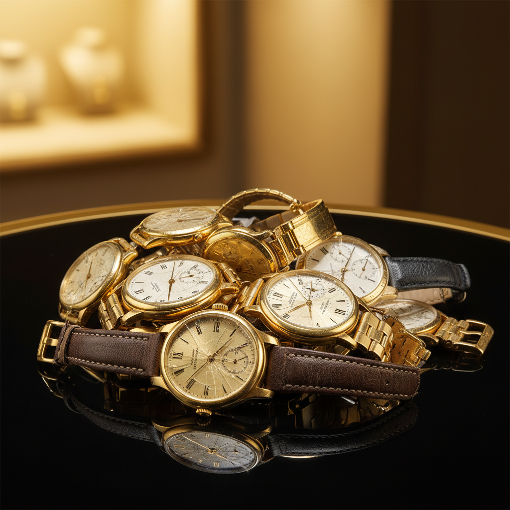 Broken gold watches collection